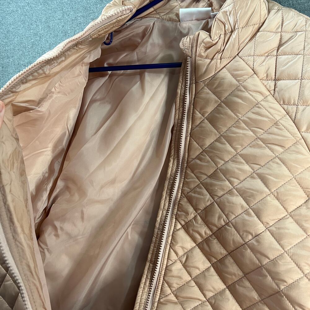 Belle by Kim Gravel Quilted Zip-Front Womens Jacket Rose Gold Size X-Large - Picture 5 of 13